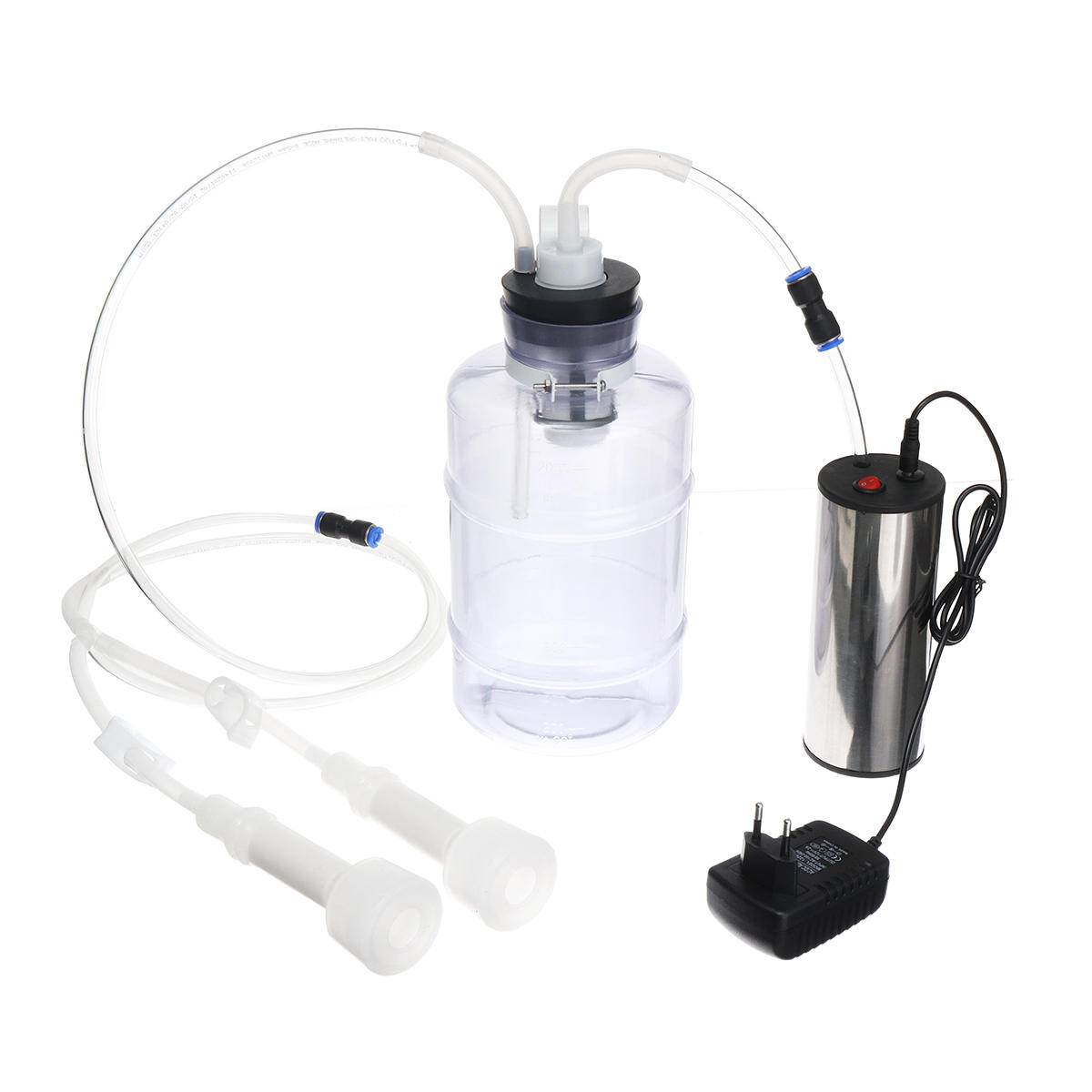 

2L 2 Head Electric Milking Machine Stainless Steel Cow Goat Sheep Bucket Suction Milker Vacuum Pump Household Electric G