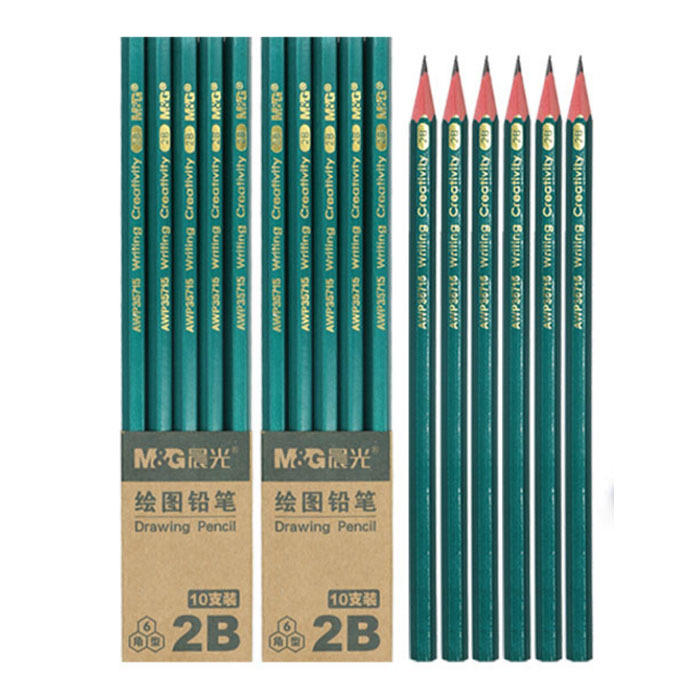

10 Pcs/Set Pencils Black Hard 2B HB Lead Wooden Pencil Stationery Art Painting Sketch Drawing Writing Supplies