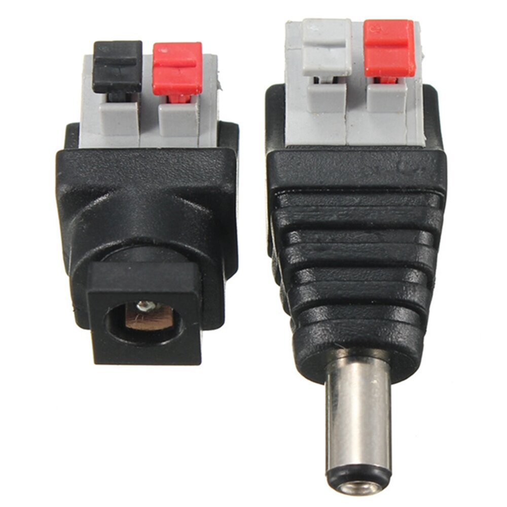 LUSTREON Mannelijke en vrouwelijke connectoren DC 5,5 * 2,1 mm Power Adapter Plug kabel voor LED-str