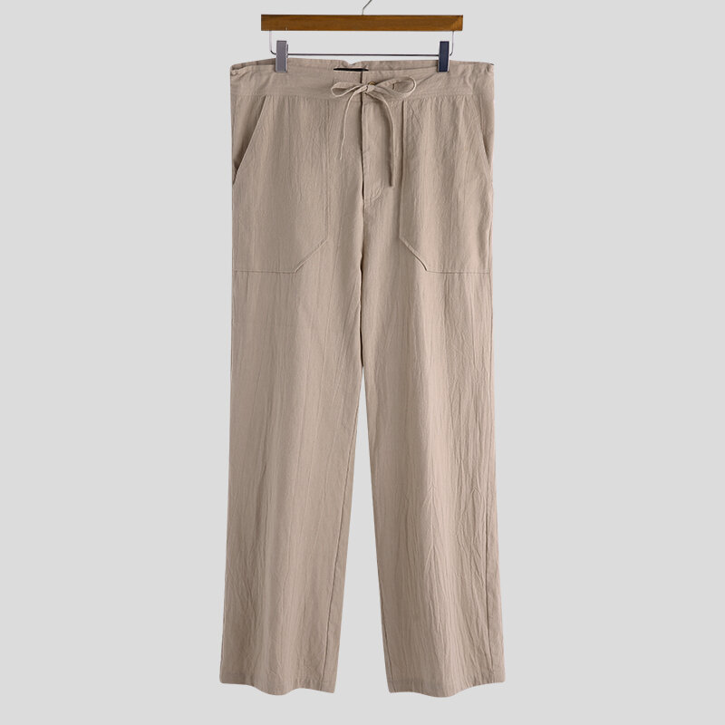 

Men's Breathable Cotton Linen Baggy Harem Yoga Pants Drawstring Long Slacks Trousers