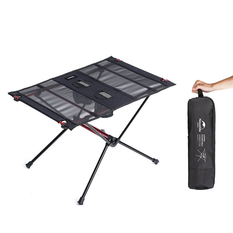 Tavolo pieghevole portatile Naturehike NH19Z027-Z in lega di alluminio ultraleggera per campeggio e picnic, carico massimo 30 kg.