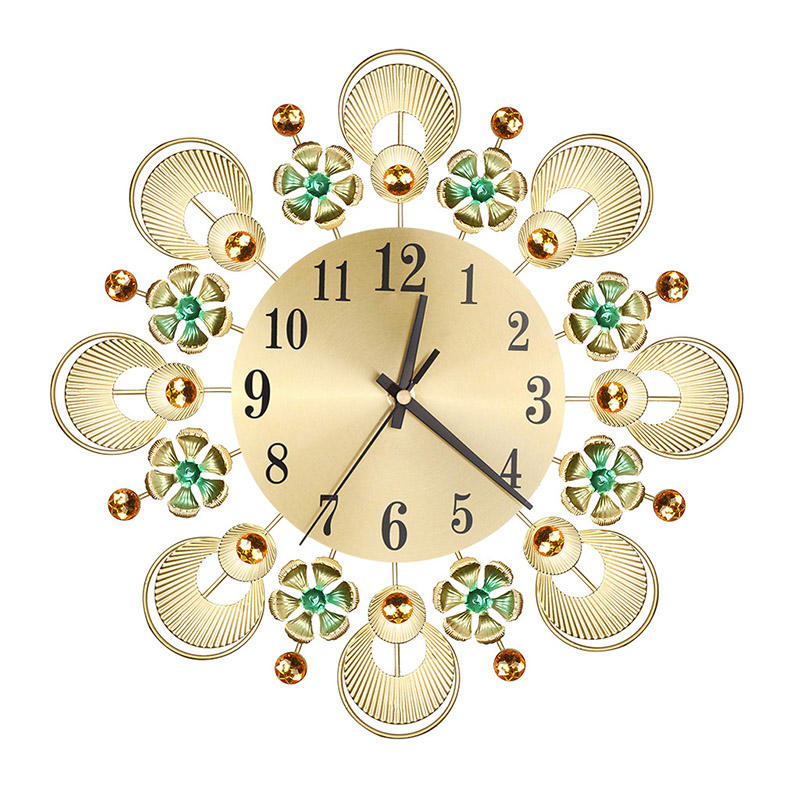 

Европейский Ретро Цветок Алмаз Железная Стена Часы Creative Mute Wall Часы Гостиная Декоративные Часы