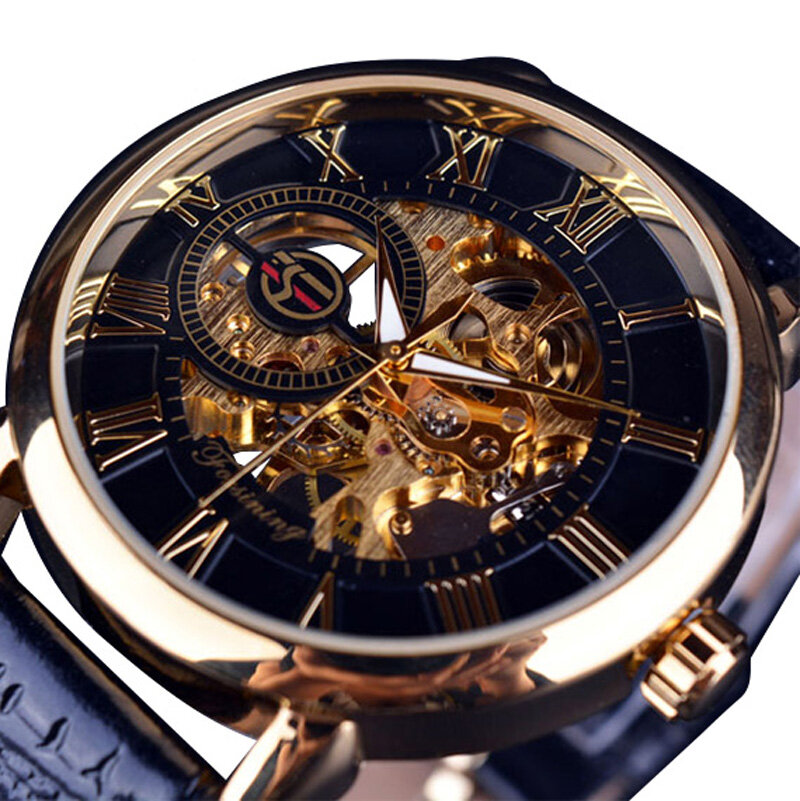 Forsining GMT838 3D Hohl Gravur Design Leuchtanzeige Mode Männer Automatische Mechanische Uhr