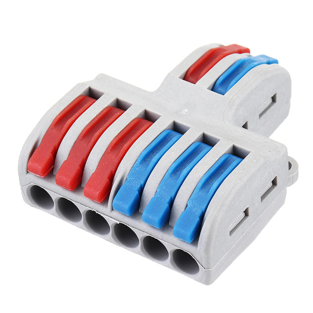 3pcs SPL-62 Two Groups of Parallel One-in and Three-out Splitter Terminal Wire Connector