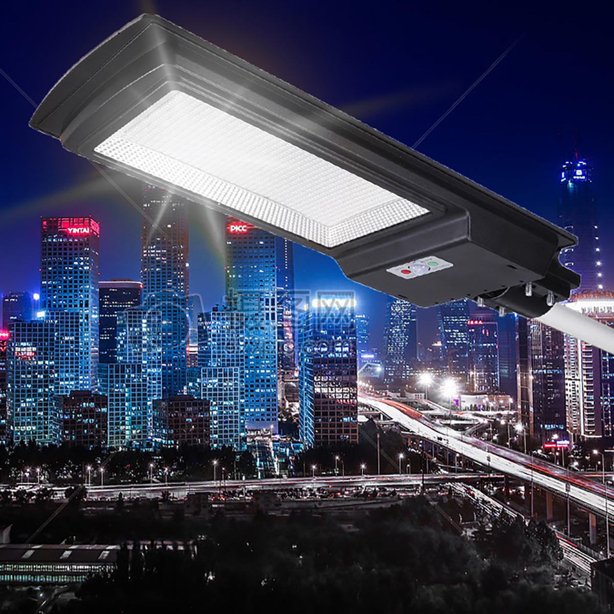 Zonne-energie 936 LED-straatlantaarnlamp Radarsensor + afstandsbediening Wandlamp waterdicht