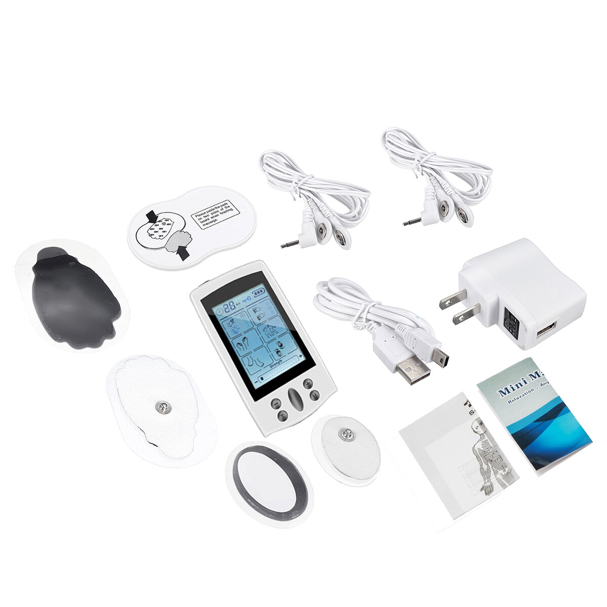 

LCD Electric Massager 16 Modes Rechargeable Muscle Pulse Stimulator Pain Relief Therapy Device
