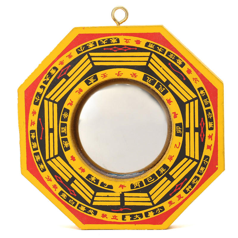 KiWarm Chinese Feng Shui Vintage Lucky FengShui Dent Convexe Bagua Chinese FengShui Spiegel Tao?stis