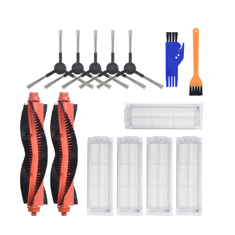 

14pcs Replacements for XIAOMI MIJIA STYJ02YM Vacuum Cleaner Parts Accessories 5*Side Brushes 5*Filters 1*Roll Brush 1*Bl