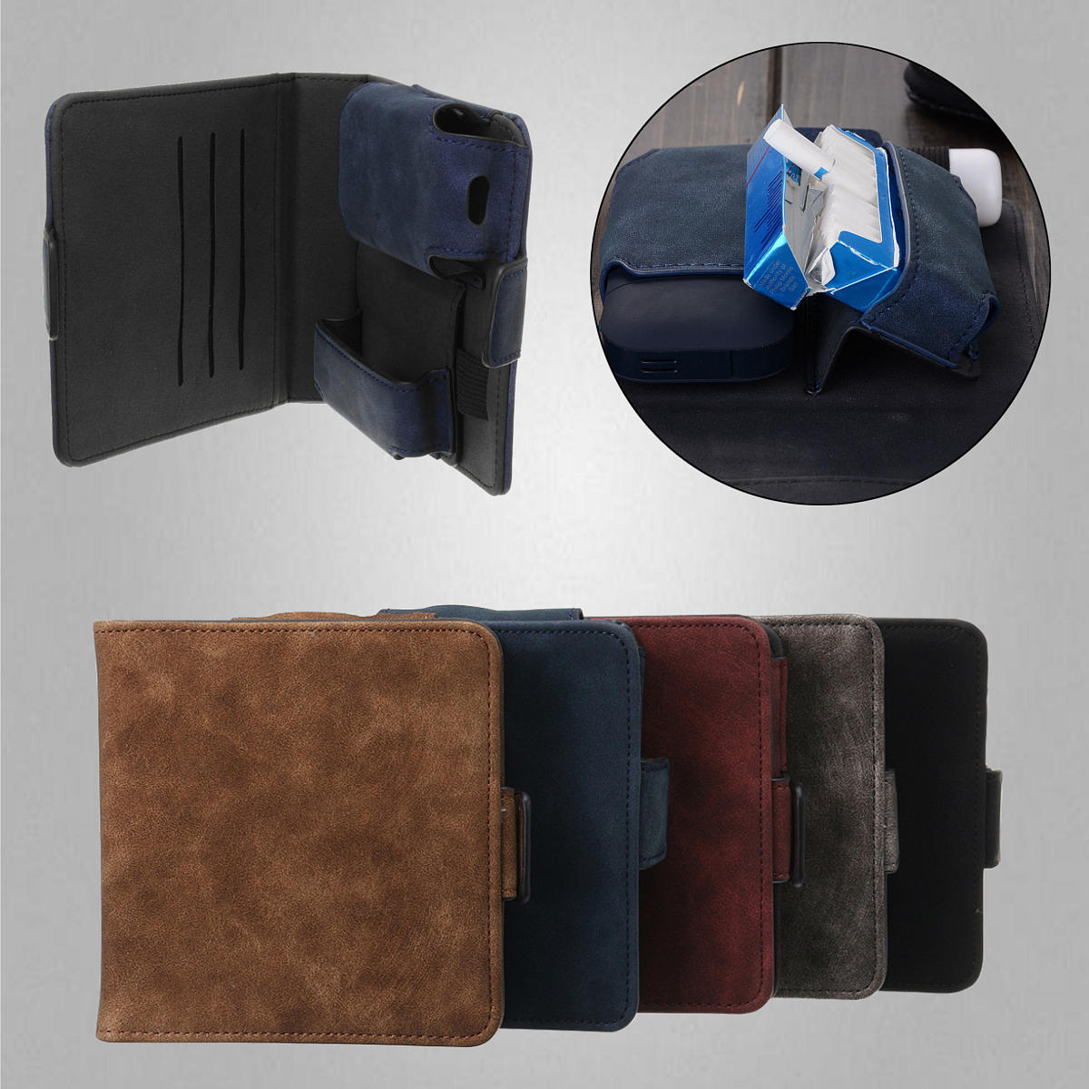 For Electronic Kit Luxury Leather Cards Case Box Holder Pouch Bag