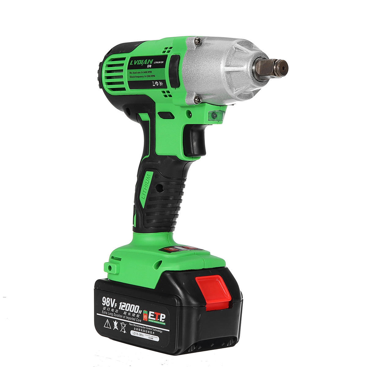 98VF Cordless 1/2Inch Electric Impact Wrench Drill Driver 12000mAh Li-ion Battery