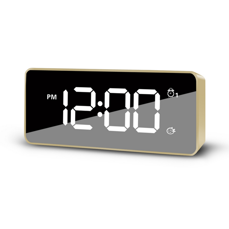 Chargable LED 12/24H Alarm Clock Multifunction Backlight Adjustment with Dual Alarm Settings Snooze 