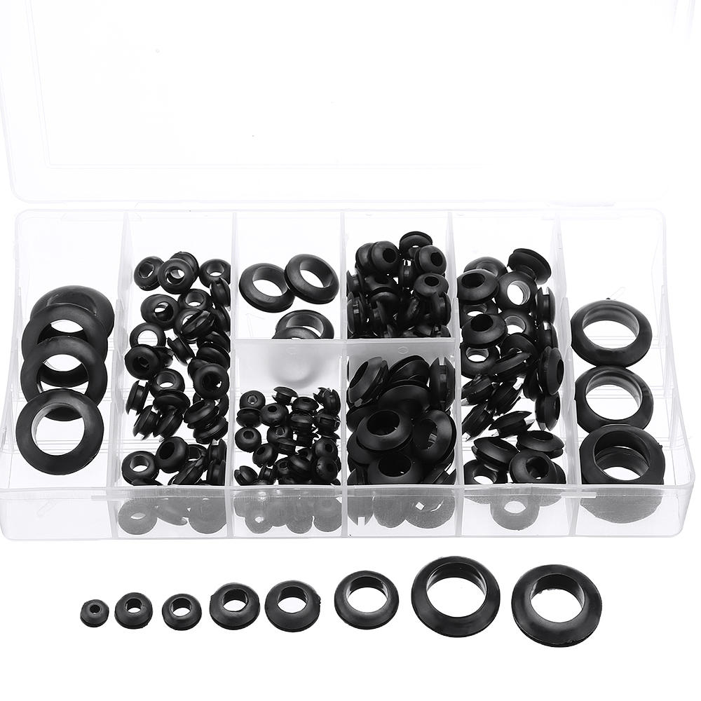 Suleve MXRW5 180Pcs Rubber O Ring Washer Grommets Ring Anti-slip Gasket Seal Assortment Set