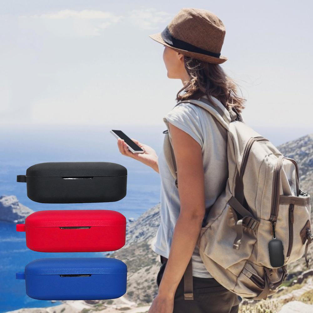 Bakeey Portable Shockproof Dirtyproof Silicone Wireless bluetooth Earphone Storage Case with Keychai