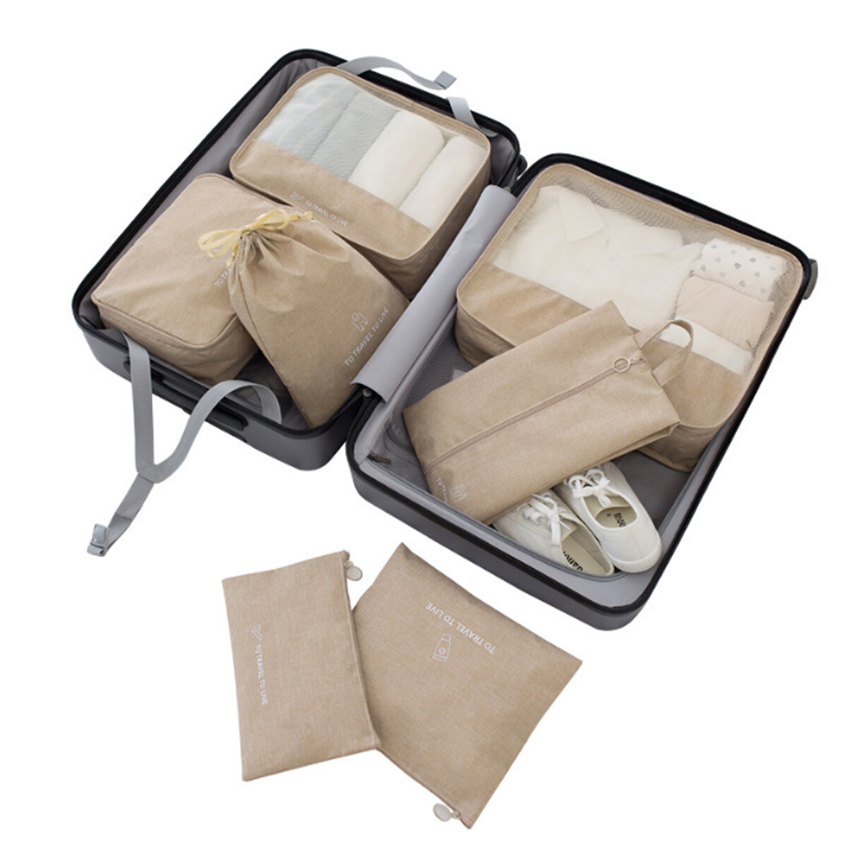 

7 Pcs Travel Storage Bag Clothes Luggage Packing Organizer Suitcase Camping Hiking