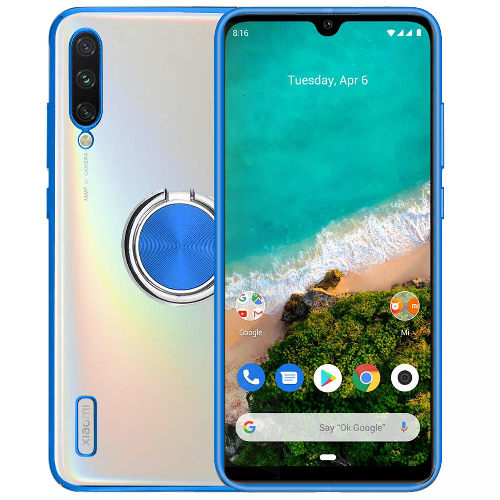 

Bakeey Plating Transparent Ultra-thin with Finger Ring Holder Shockproof PC Protective Case for Xiaomi Mi A3 / Xiaomi Mi