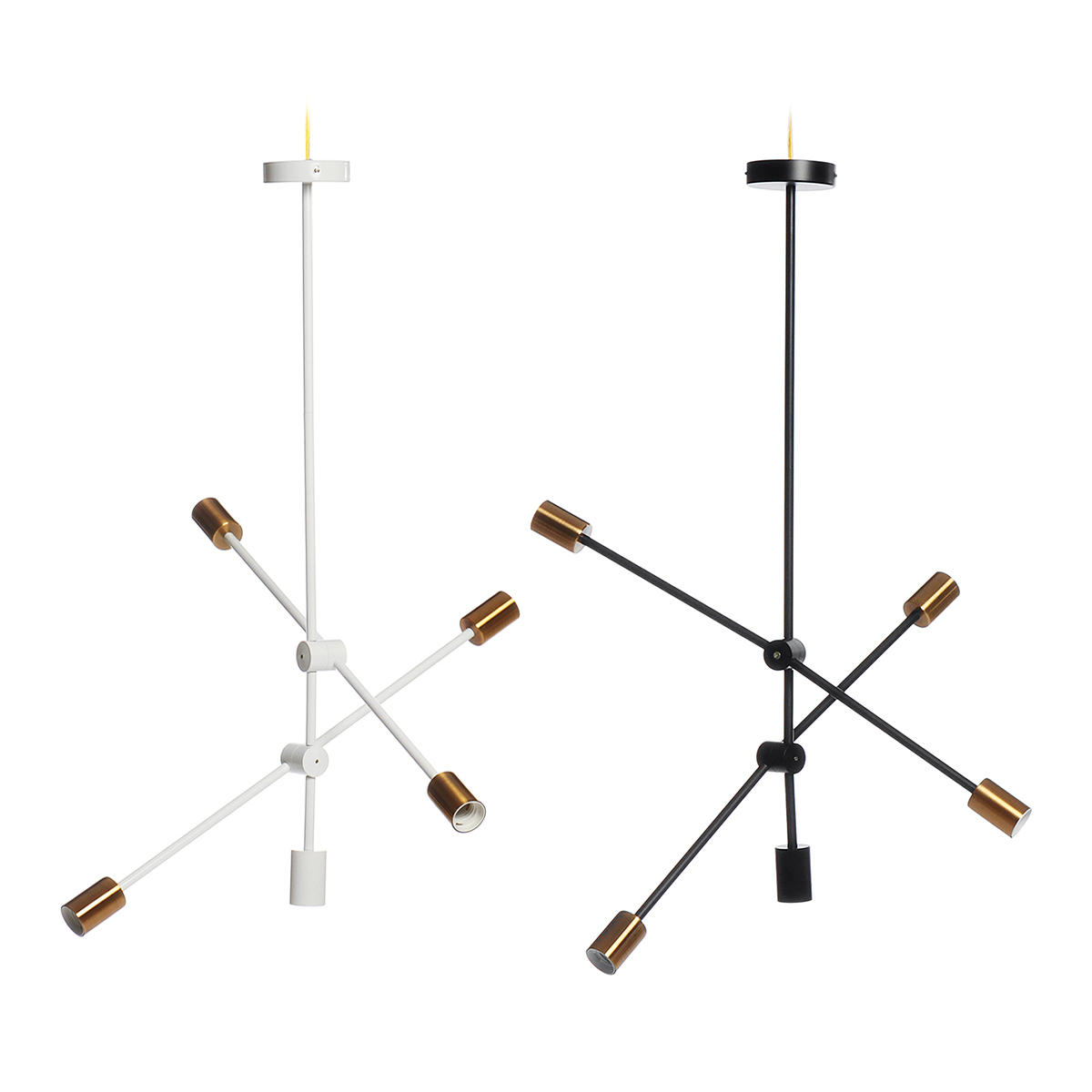 Nordic stijl 4 koppen inbouw plafondlamp kroonluchter, modern minimalisme metaal E26 E27 hanglamp pl