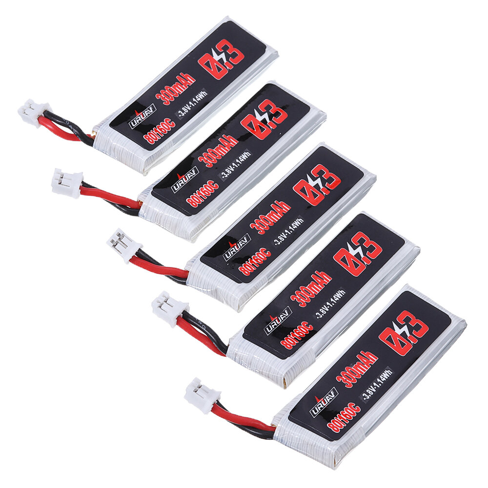 5Pcs URUAV 3.8V 450mAh 50/100C 1S HV 4.35V Lipo Battery PH2.0 für Emax Tinyhawk 