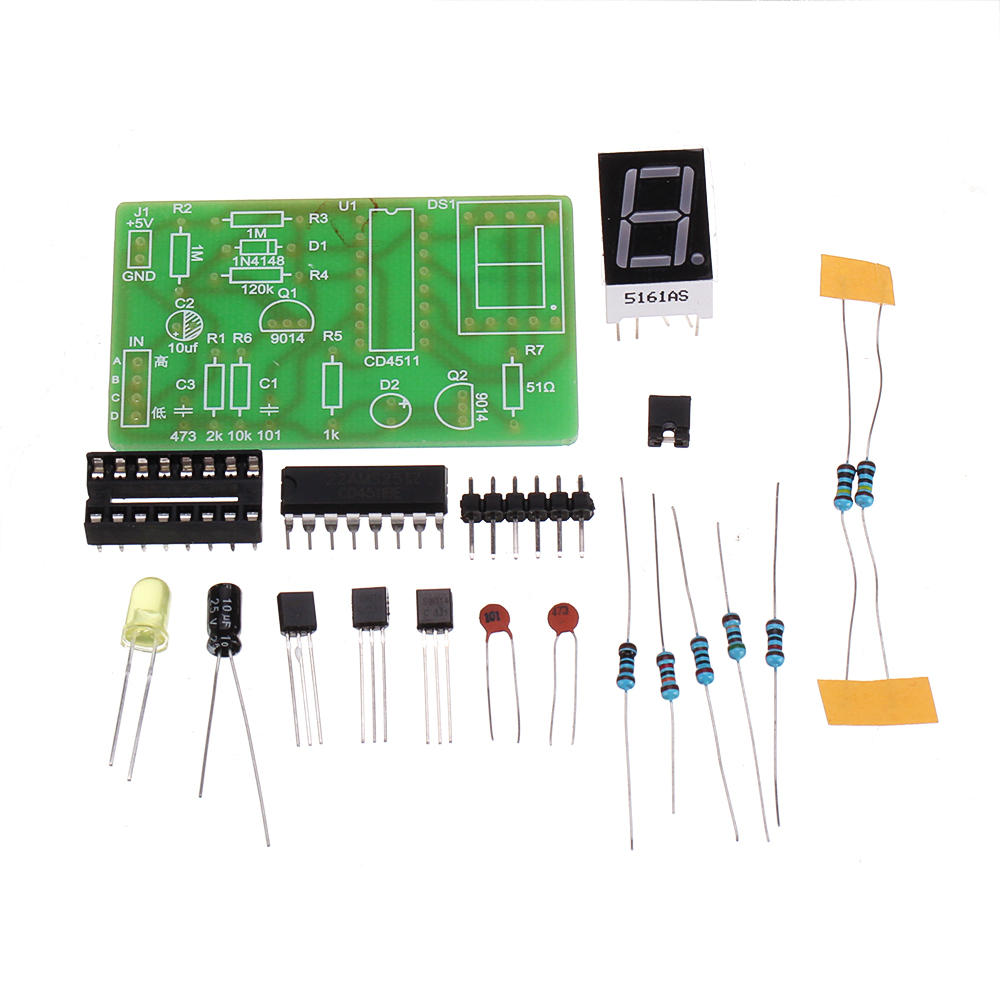 

10pcs DIY Digital Display LED Logic Pen Electronic Kit High and Low Level Test Circuit Soldering Practice Board Kit