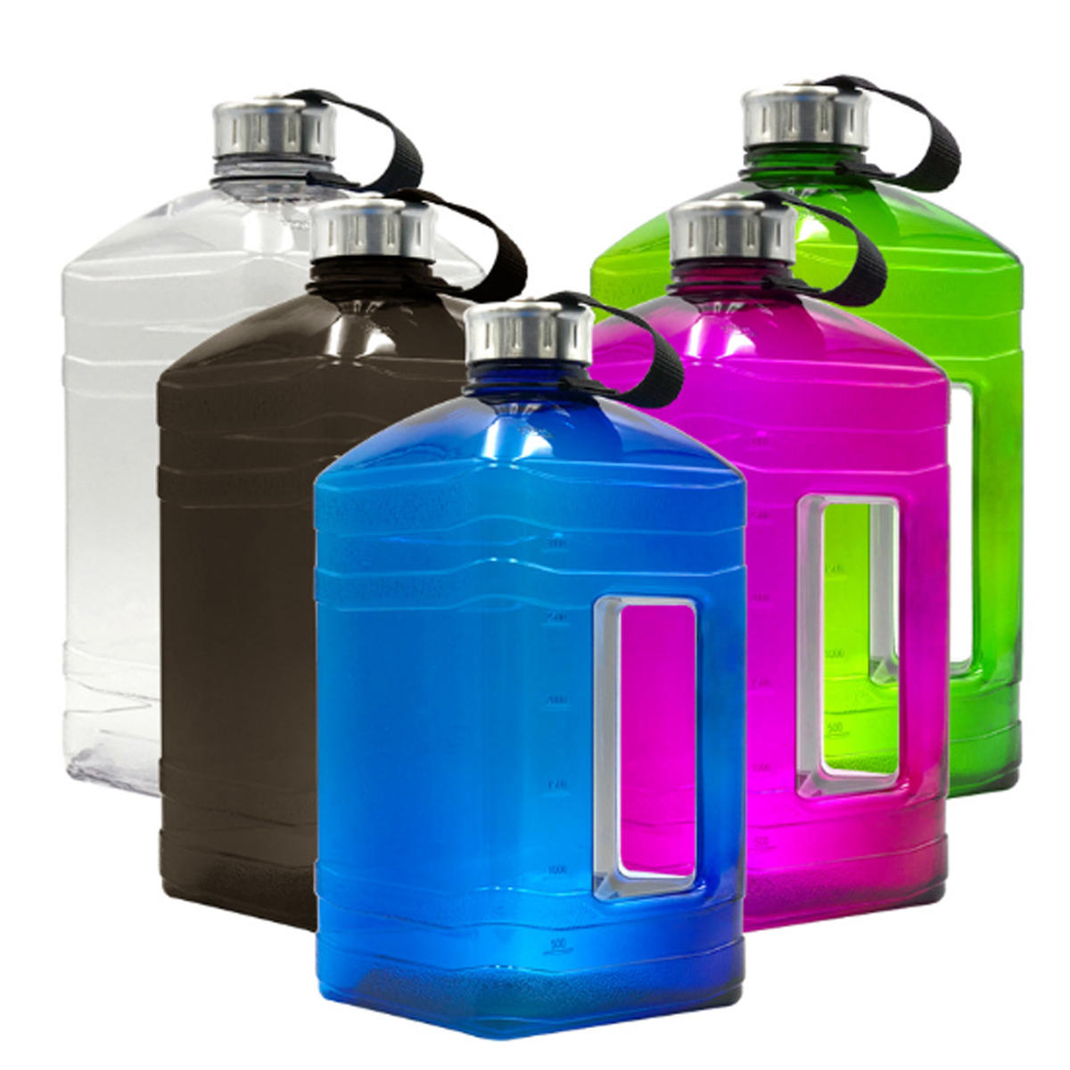 Sportwasserflasche aus PETG mit großem Fassungsvermögen von 3,8 Litern für Fitness, Laufen und Wandern.