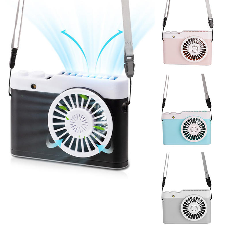 Electric Desk Fan 3 Speeds Portable Neck-Hanging Aromatherapy Fan USB Charging