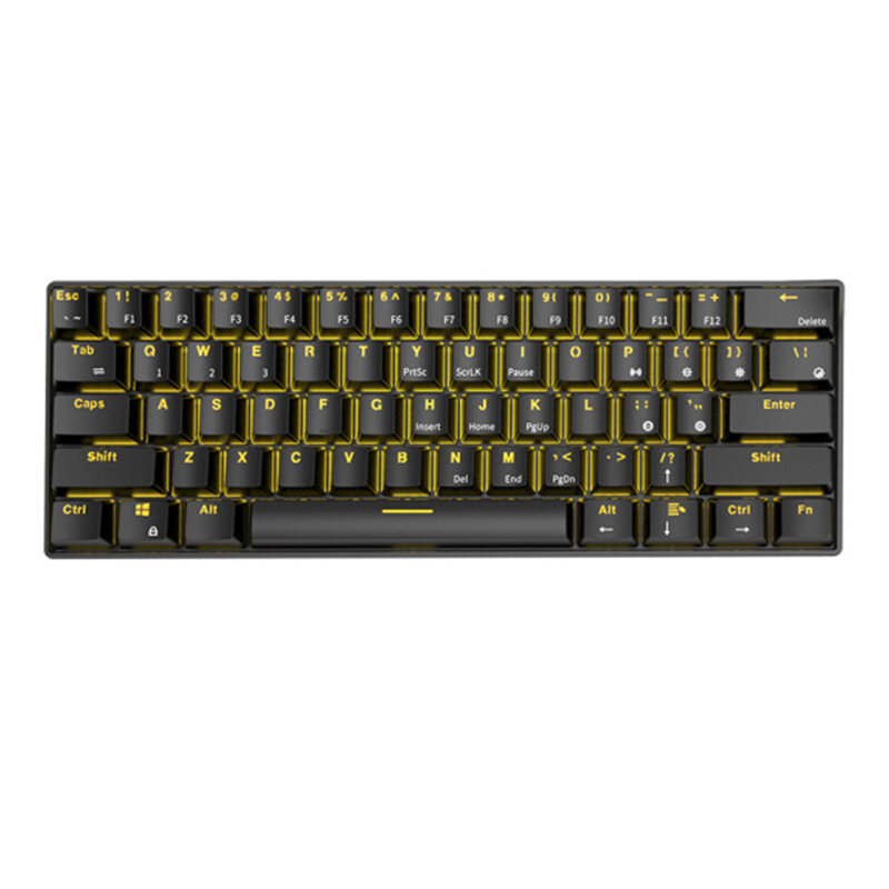 Royal Kludge RK61 Mechanical Keyboard bluetooth Wired Dual Mode 60% Golden / Ice Blue Backlit Gaming Keyboard