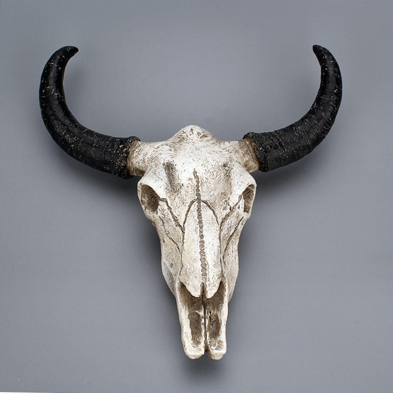 Halloween Long horn Skull Resin Cow Skull Sculpture Statue Wall Decorations Horns Wall MountHome Bar Wall