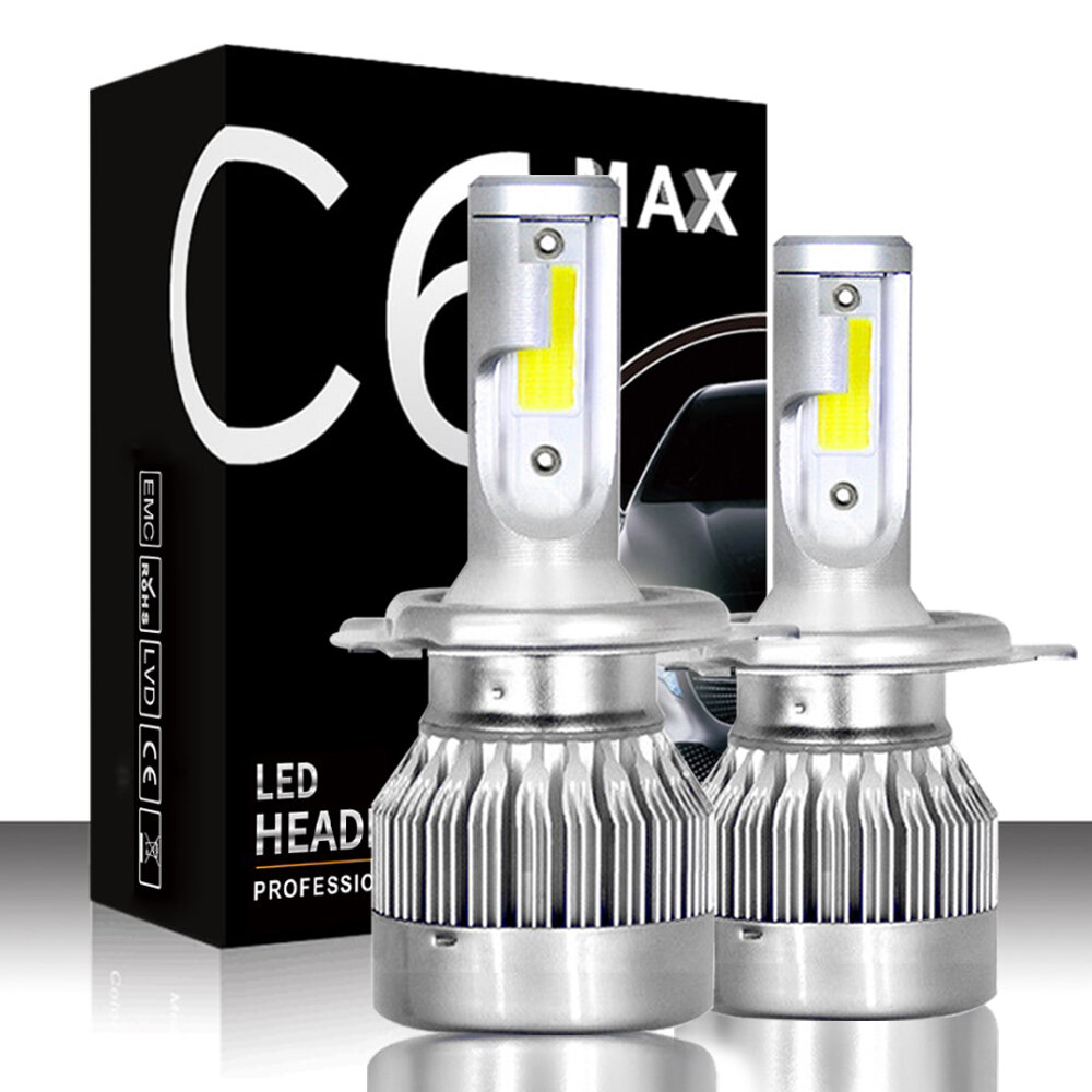C6MAX 72 W Auto COB LED Koplampen Lamp Mistlamp H1 H4 H7 H8/H9/H11 9005 9006 9012 H13 7600LM 6000 K 