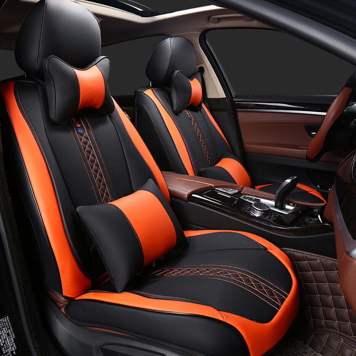 Wear Resistant Leather Universal 5 Seat Car Covers Cushion Set 3d Full Surround Design Banggood Com - Car Seat Cover Design Photos
