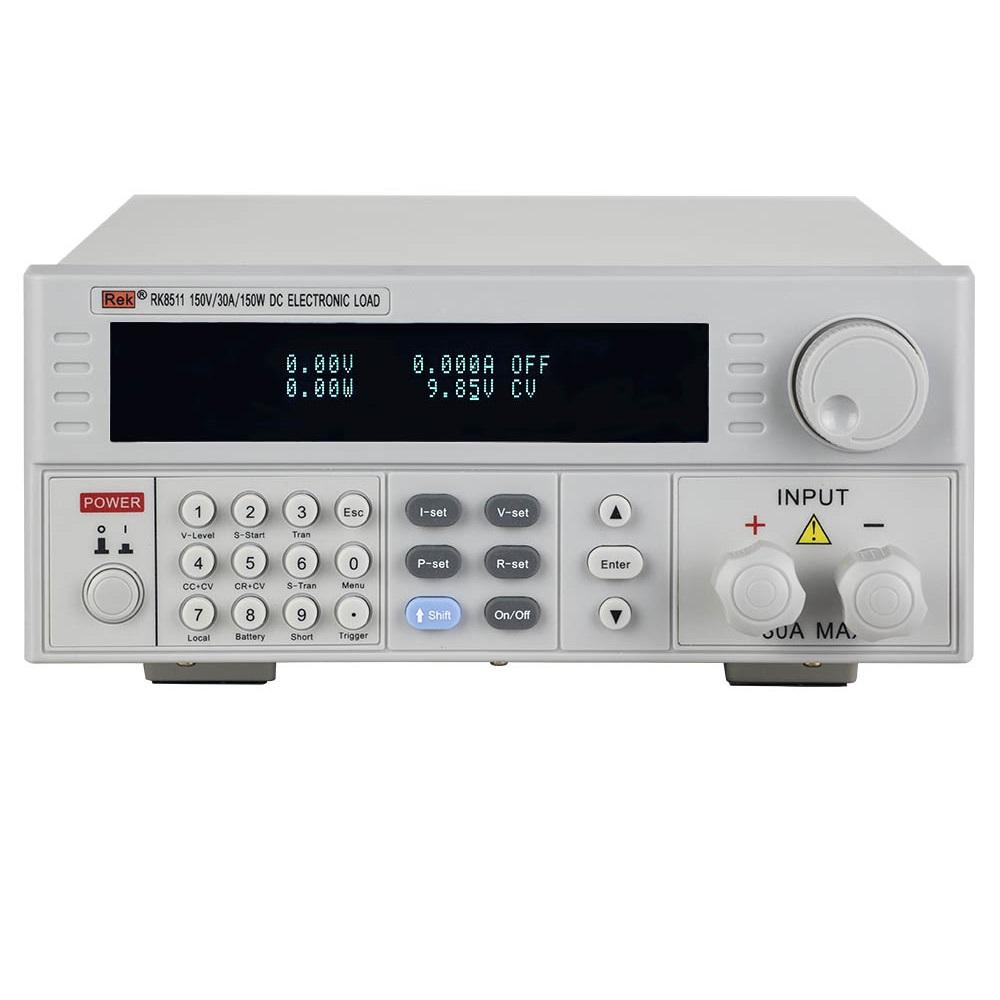 

Rek RK8511 Электронный измеритель нагрузки Программируемый тест постоянного тока Батарея 150 Вт 150 В 30A Программируема