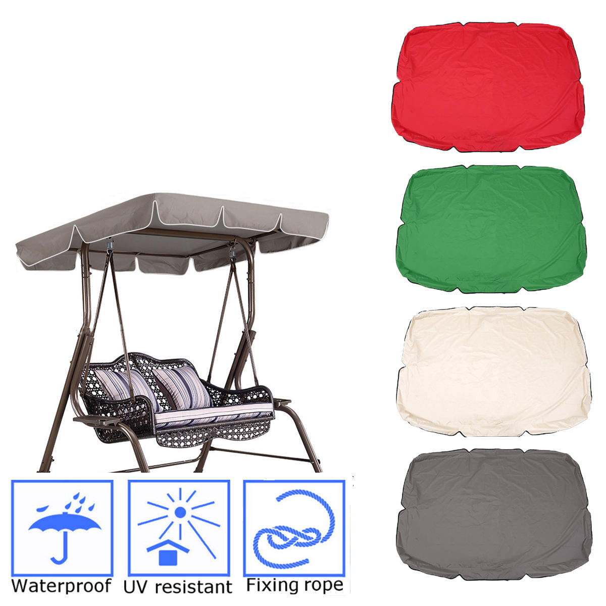 Patio Swing Canopy Top Cover Replacement Outdoor Garden Yard Porch Seat Furnitur Decorations