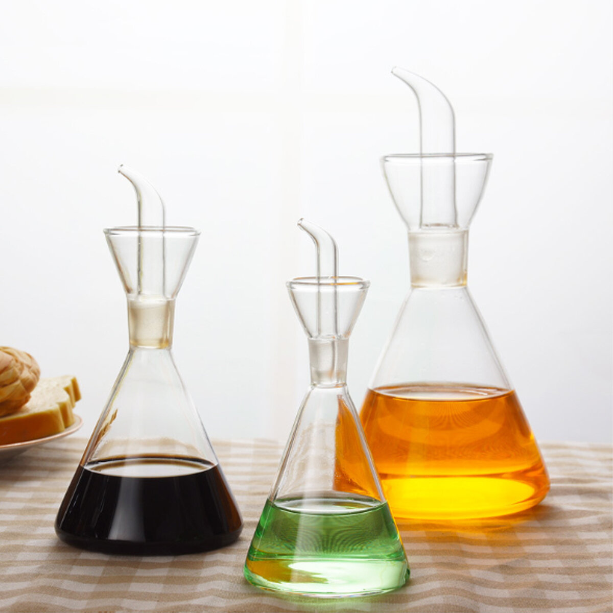 

125-500ml Olive Oil Glass Dispenser Vinegar Pourer Bottle Cone Bottle Kitchen Cooking Tool