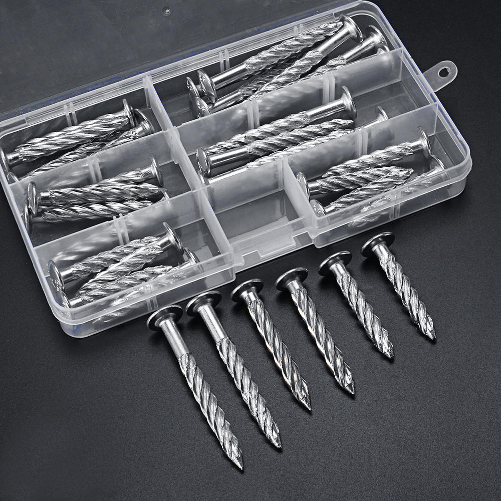 

32Pcs Galvanized Threaded Nail Expansion Screw Nails Door Frame and Safety Speed Bump Fixing Pull Burst Nail