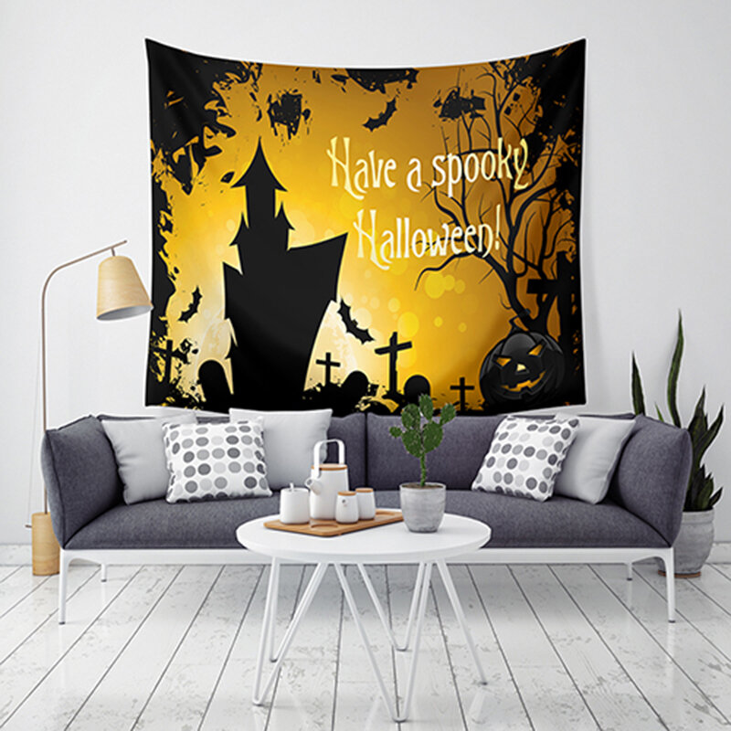 LWG5 Halloween Tapestry Pumpkin Print Hanging Tapestry Wall Art Home Decor Halloween Decorations For Home