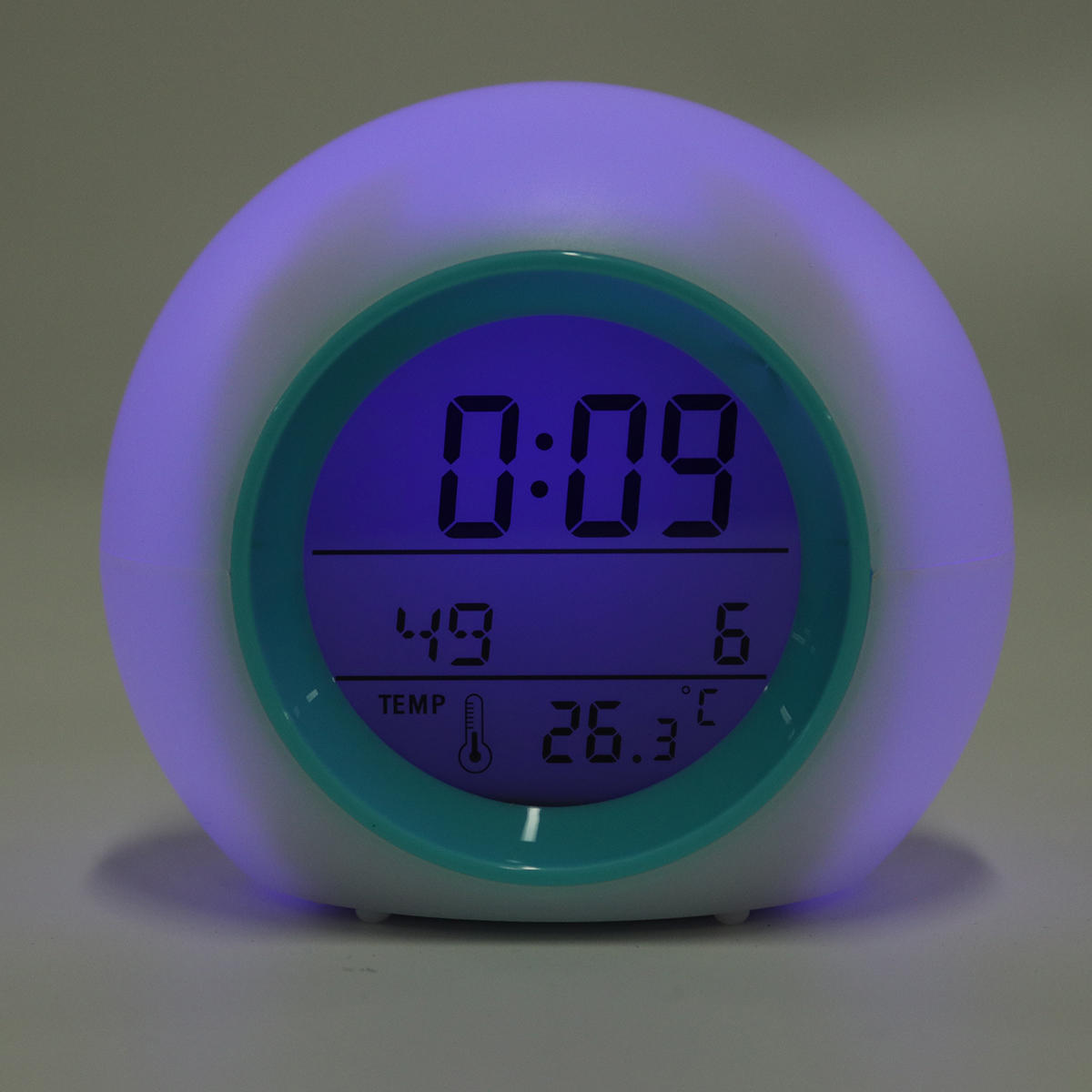 

Colorful Electronic Desk Alarm Clock without Natural Sound Glowing Spherical Children's Pat Night Light