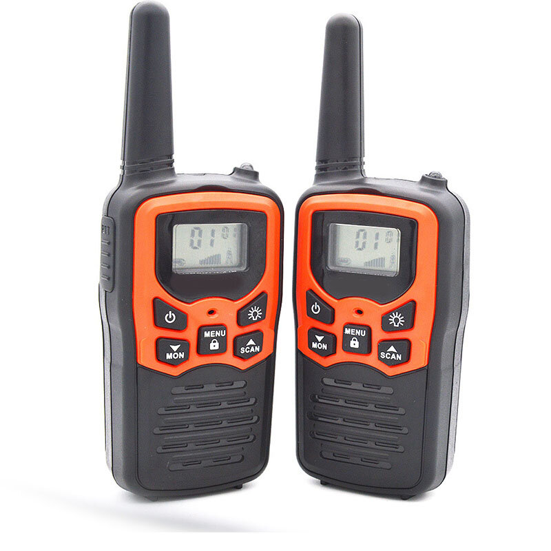 2Pcs Waterproof 400-470MHz 22CH Voice Operated Transmit Walkie Talkie Up to 8KM with Flashlight Two Way Radio 10 Call To