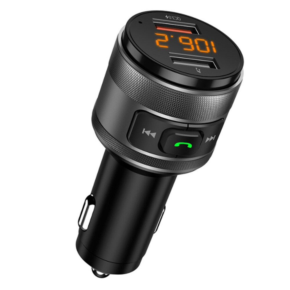 

Bakeey QC3.0 Dual USB LED Display bluetooth FM Transmitter Car Charger MP3 Player For iPhone 8Plus XS 11Pro Huawei P30