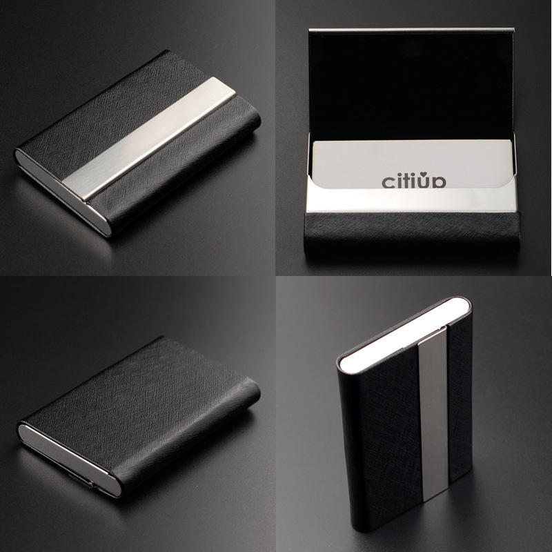 IPRee® ultravékony minimalista PU pénztárcák rozsdamentes acél fém kártyatartó Hordozható személyi igazolvány doboz férfiaknak