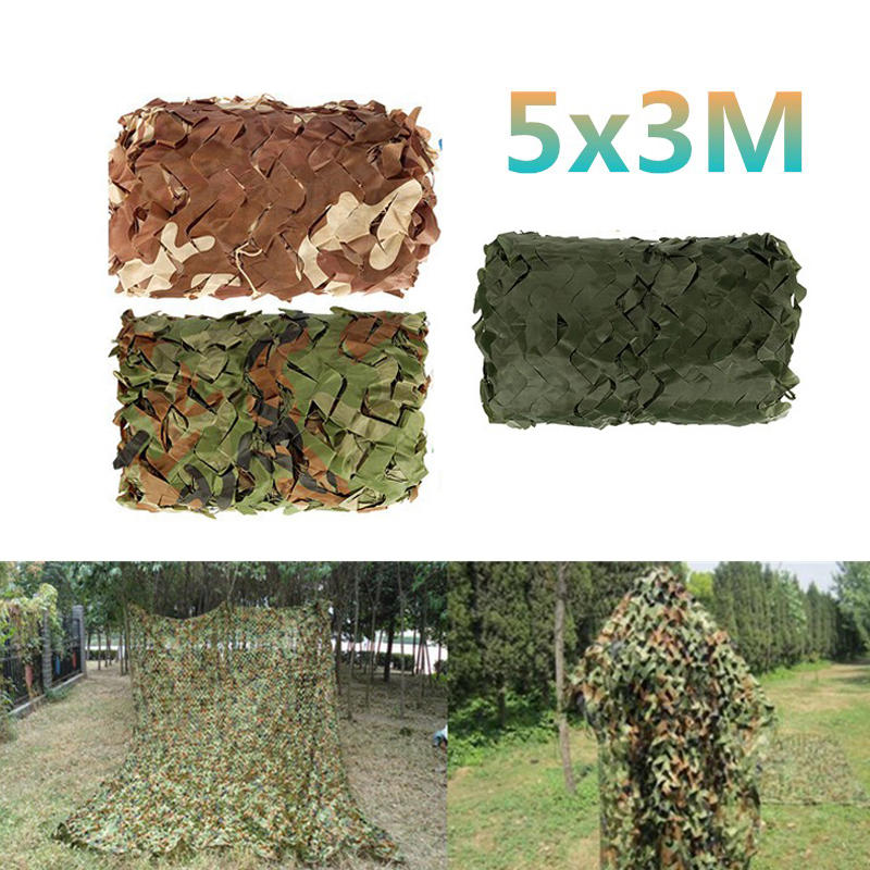 Néerlandais: Autohoes van 5x3m in militaire camouflage voor de jacht, legertraining in het bos, camouflage net voor kamperen, schaduw van de tent voor auto's.