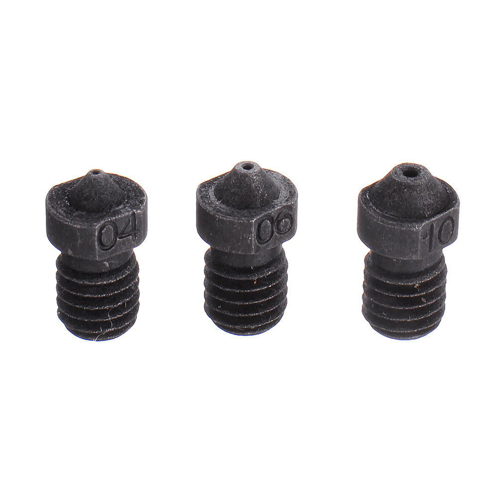 0.4/0.6/0.8/1.0mm Upgraded Hardened Steel Nozzle High Temperature Super Hard 3D Printer Part