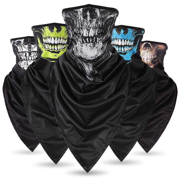 Sun-protection Skull Ice Silk Breathable Multi Use Head Wear Hat Scarf Face Mask Motorcycle Cap