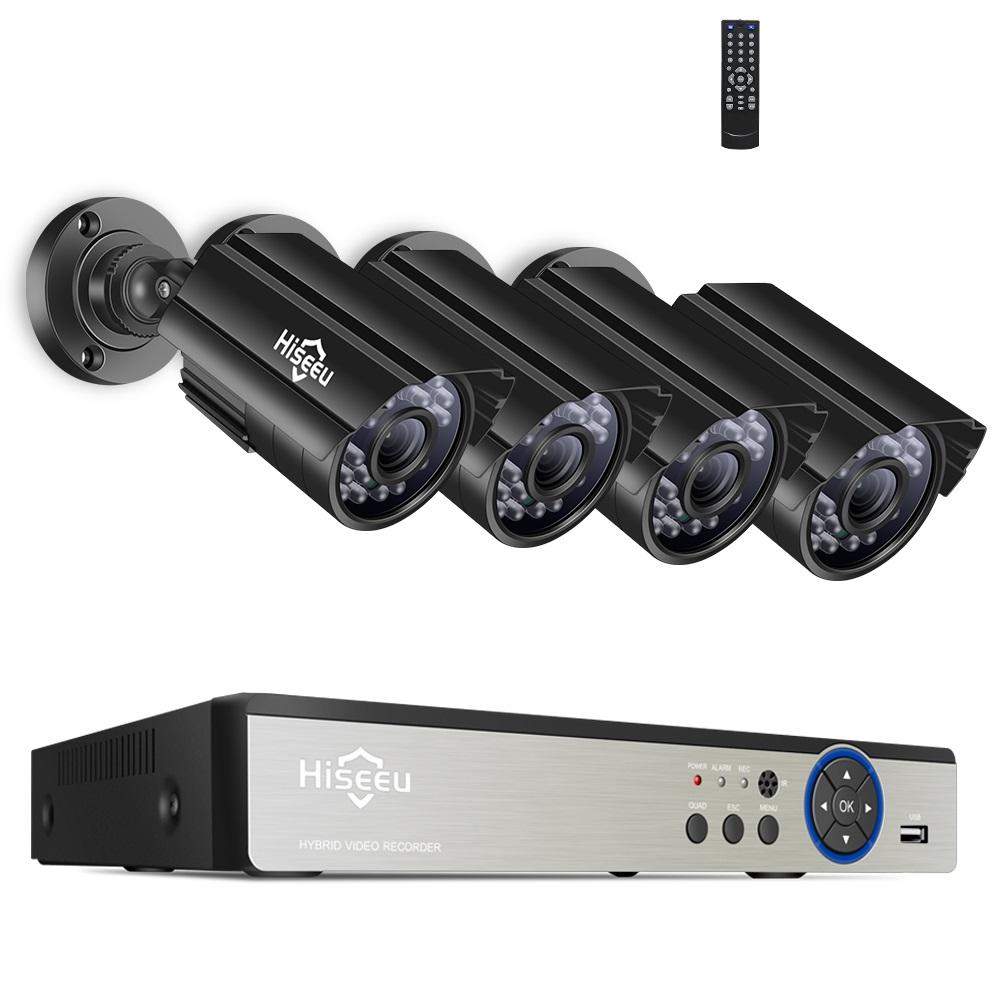 Hiseeu 8CH 5MP AHD DVR 4PCS CCTV Camera Security System Kit Outdoor...