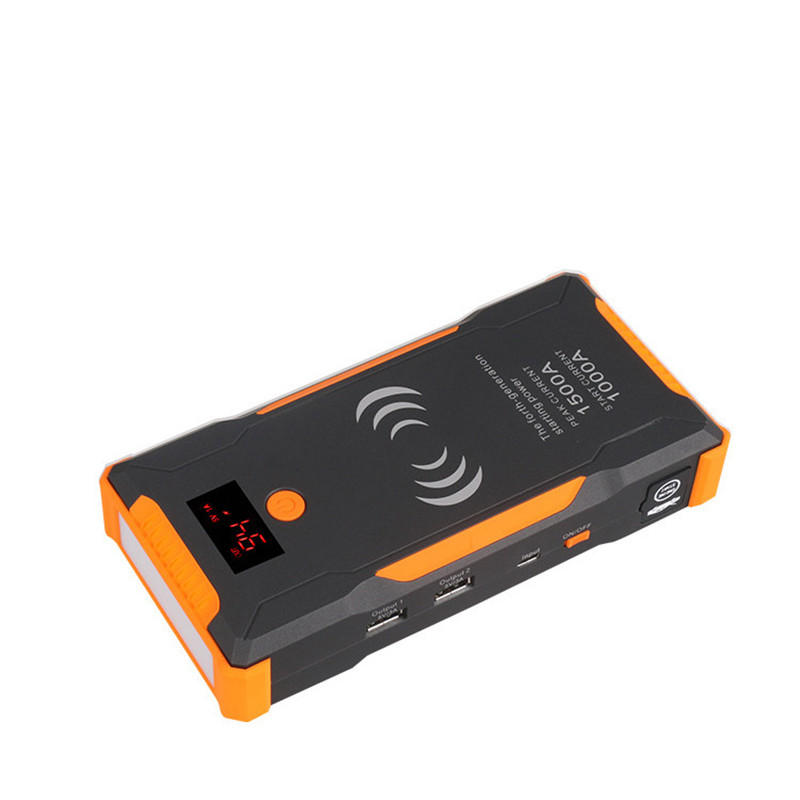 

22000mAh Portable Car Jump Starter Peak 1500A Power Bank Quick Wireless Charging Emergency Battery Booster Waterproof wi