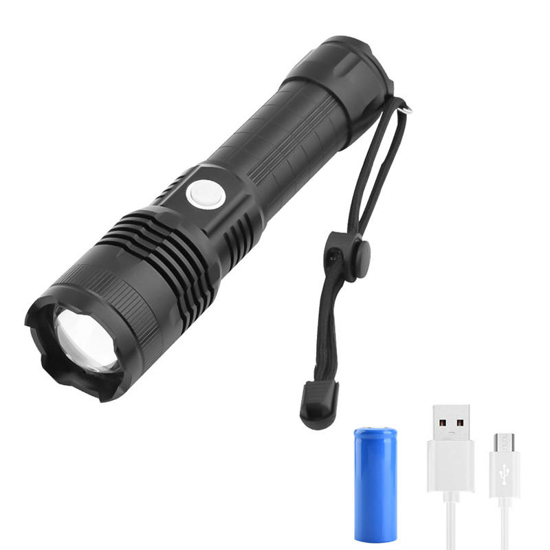

XANES® P50 Super Hightlight Zoomable Flashlight USB Charging 5 Modes Torch Light 26650 Battery