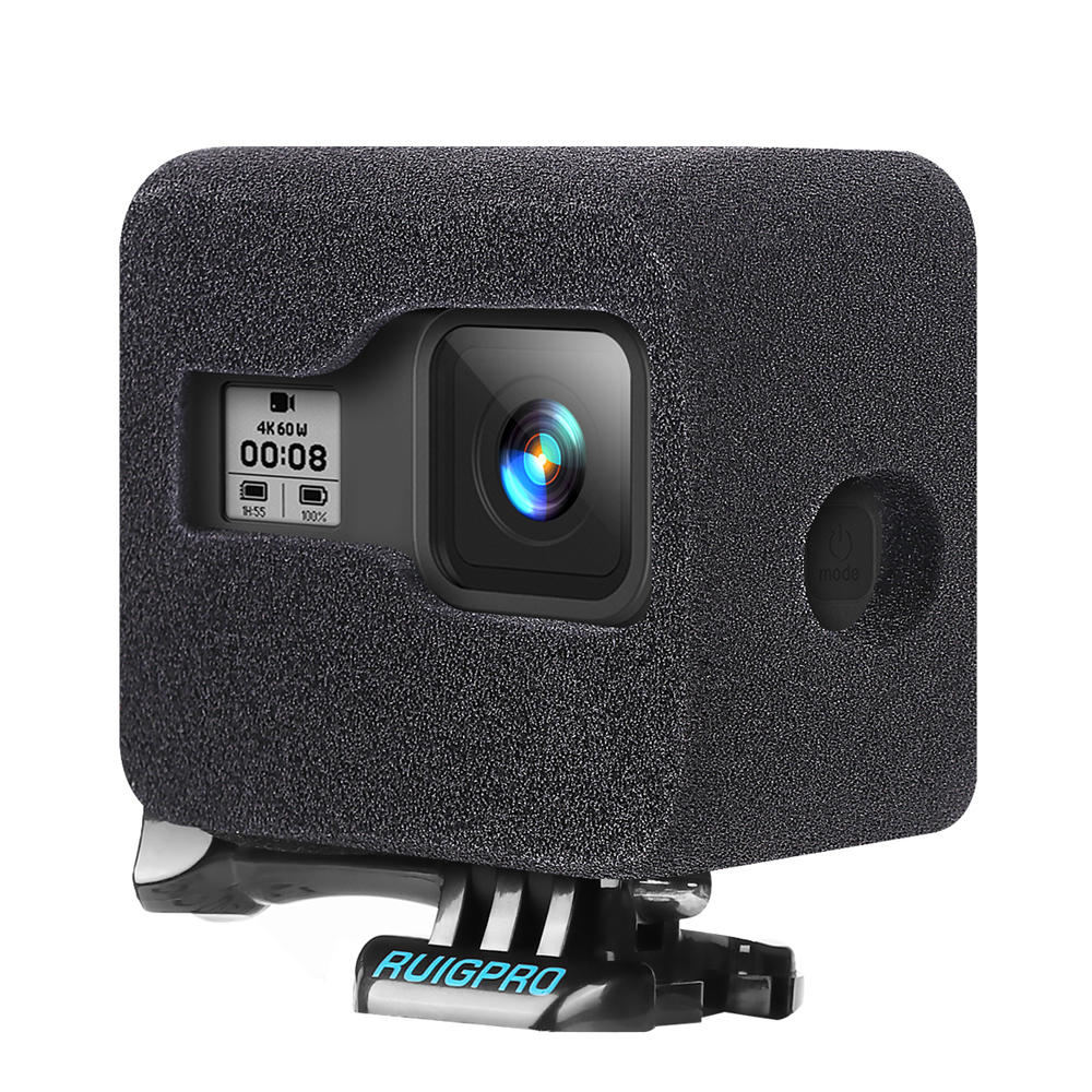 RUIGPRO Camera Voorruit Ruisonderdrukking Spons Foam Cover Voor GoPro Hero 8 Zwarte FPV Camera