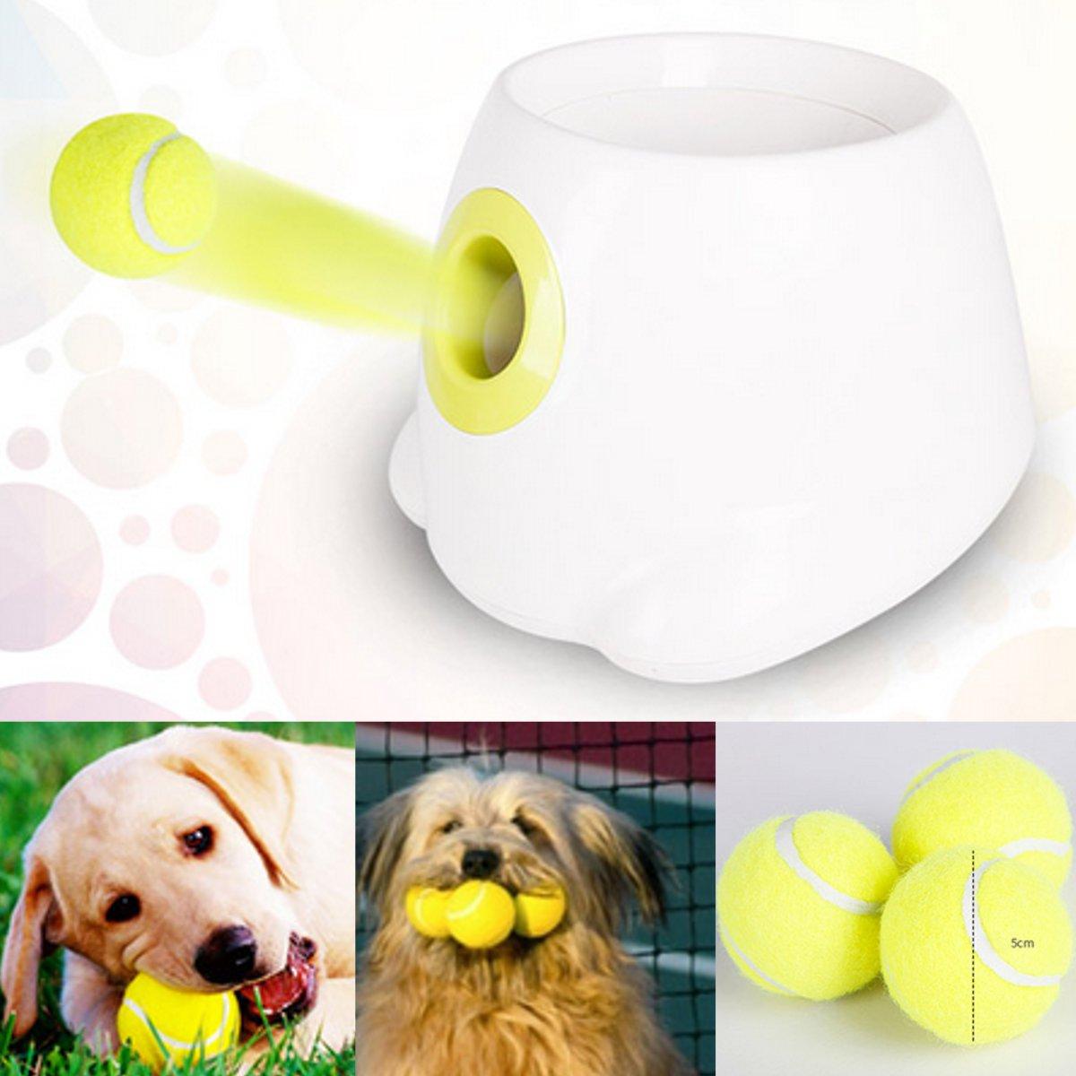 Auto Interactive Fetch Treat Dog Cat Pet Ball Toy Play Game Dispenser Trainer