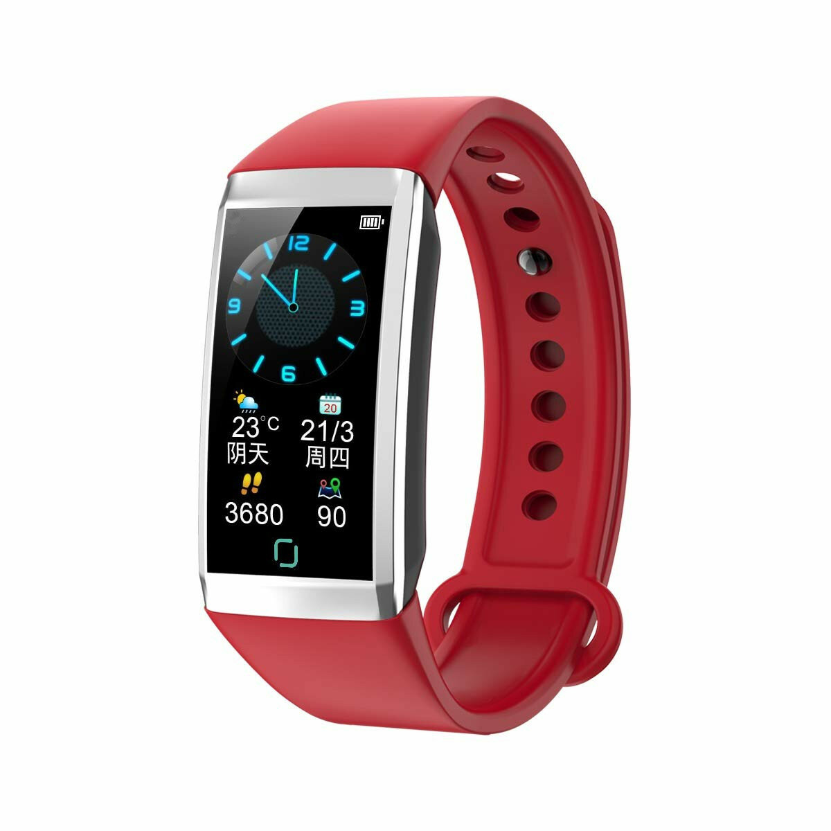Bakeey TD19 1.14 Touchscreen Bloeddruk O2 Intelligente melding Sportmodus Smart horlogeband