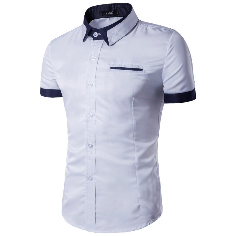 Patchwork stylish solid color designer short shirts for men Sale ...