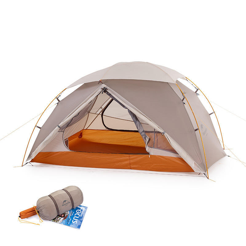 Tente de camping double Naturehike pour deux personnes, légère, imperméable, coupe-vent et avec pare-soleil.