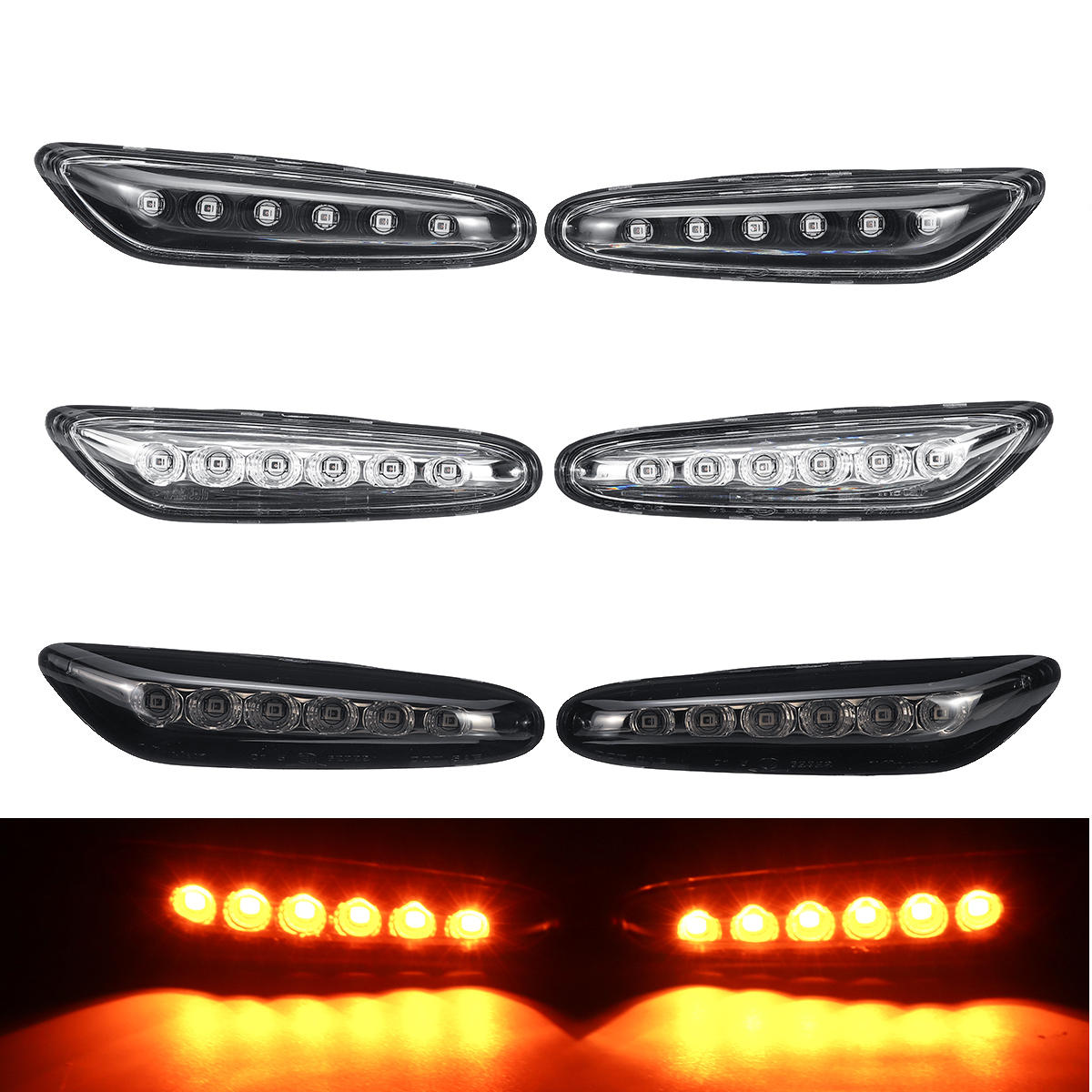 LED zijmarkeringsindicatorverlichting Repeaters Lampen Geel Paar voor BMW E46 E60 E81 E83 E87 E90 E9