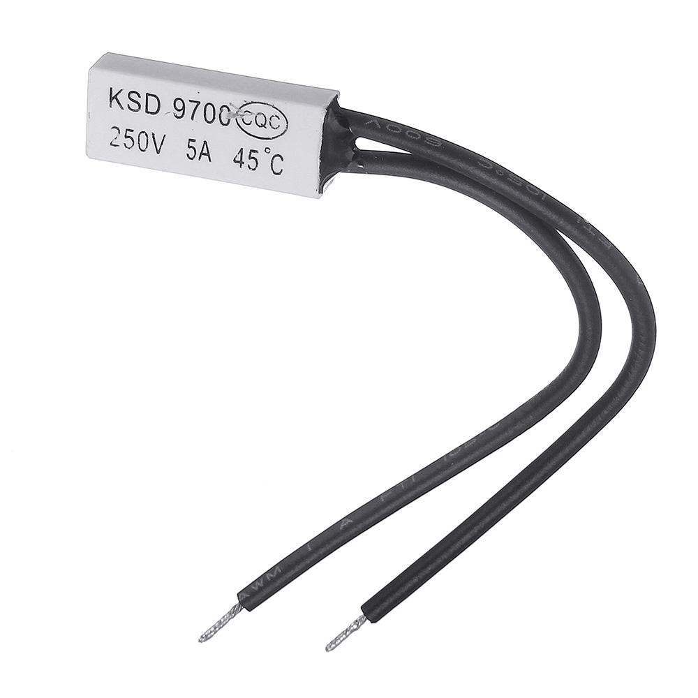 10pcs Normal Open KSD9700 250V 5A 45 Plastic Thermostatic Temperature Sensor Switch NO